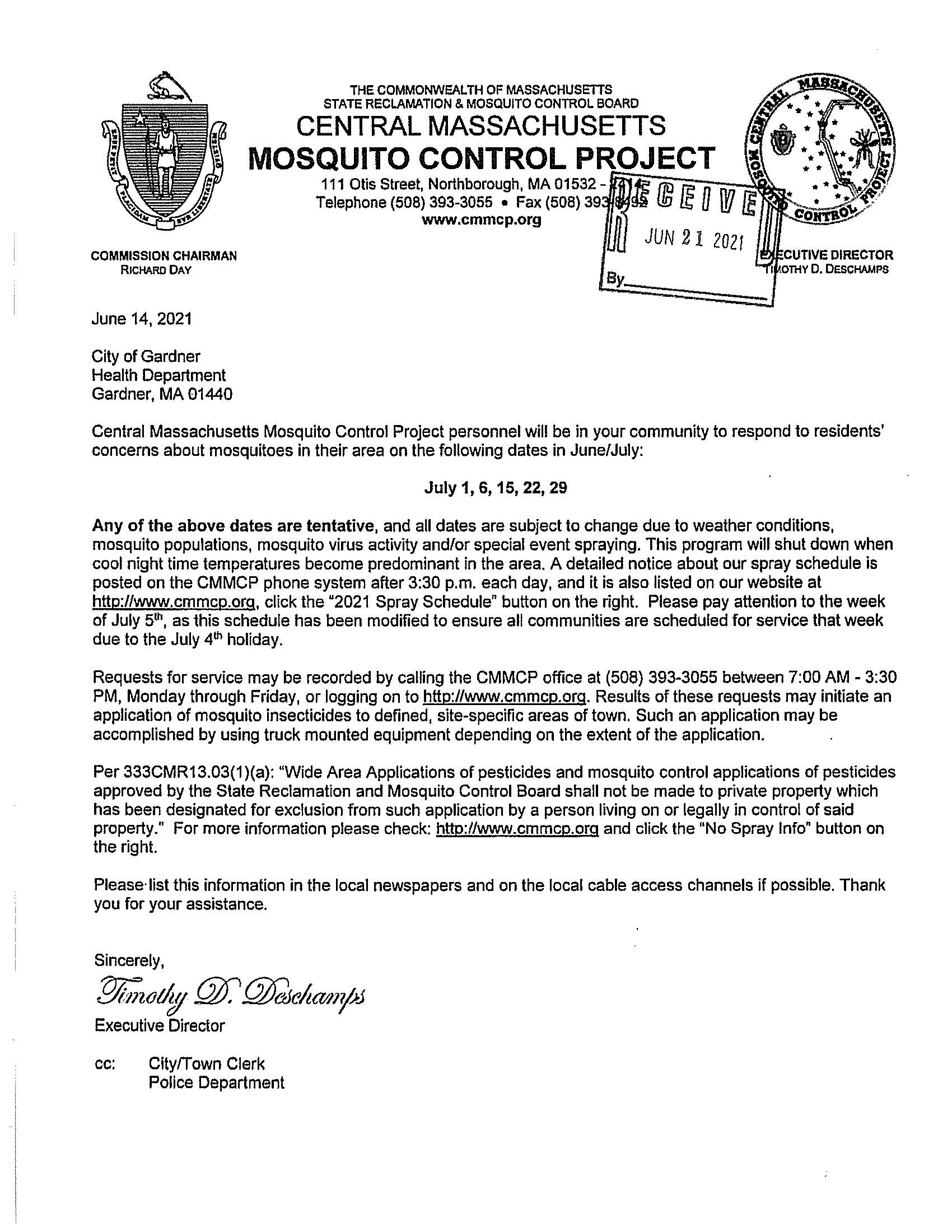Mosquito Control Project May 2021